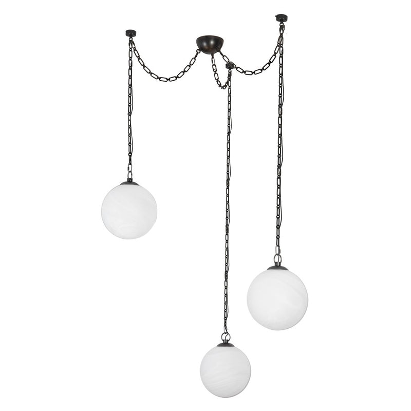 Kuzco Petra 363 3 Lt Black Dimmable LED Chand, Urban Bronze/Cloud Glass