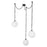Kuzco Petra 363 3 Lt Black Dimmable LED Chand, Urban Bronze/Cloud Glass