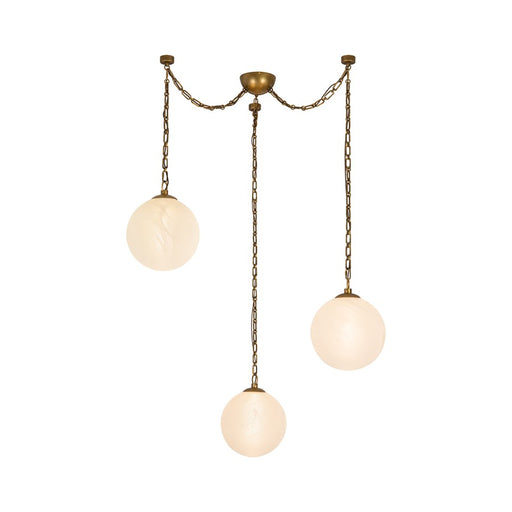 Kuzco Petra 363 3 Lt Brass Dim LED Chand, Brass/Cloud Glass - CH363103VBCDG