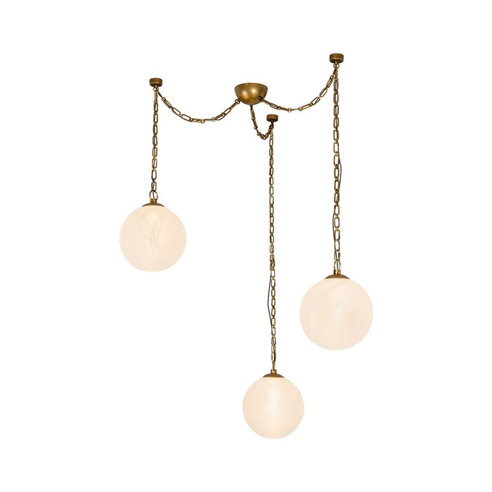 Kuzco Petra 363 3 Lt Brass Dimmable LED Chand, Brass/Cloud Glass
