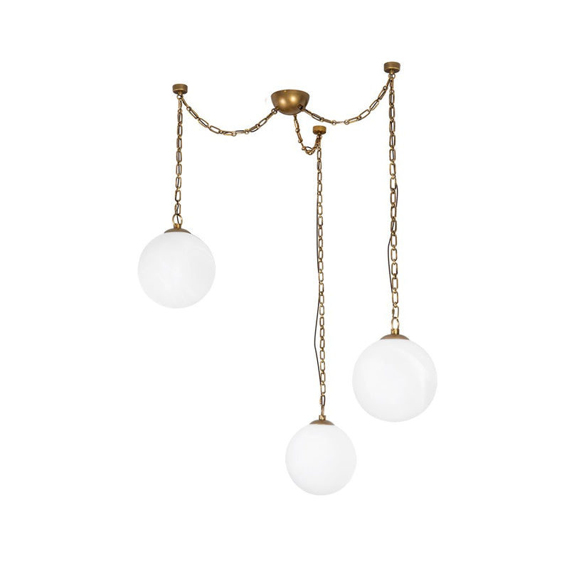 Kuzco Petra 363 3 Lt Brass Dimmable LED Chand, Brass/Cloud Glass