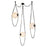 Kuzco Petra 3 Lt Blk Dim LED Chandelier, Urban Brz/Cloud Glass - CH372103UBCDG