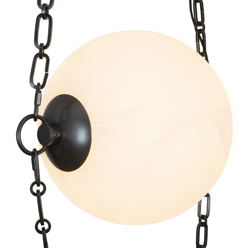 Kuzco Petra 3 Lt Black Dimmable LED Chandelier, Urban Bronze/Cloud Glass
