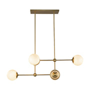 Kuzco Fiore 42in 4-Light Chandelier | Brushed Gold and Glossy Opal Glass | Dining Room & Living Room | 16.62 x 16.62 x 14.38 in | Model CH407342BGGO