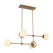 Kuzco Fiore 42in 4-Light Chandelier | Brushed Gold and Glossy Opal Glass | Dining Room & Living Room | 16.62 x 16.62 x 14.38 in | Model CH407342BGGO