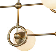 Kuzco Fiore 42in 4-Light Chandelier | Brushed Gold and Glossy Opal Glass | Dining Room & Living Room | 16.62 x 16.62 x 14.38 in | Model CH407342BGGO