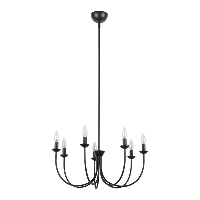 Kuzco Ember 26" Black Chandelier, Matte Black