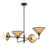 Kuzco Piper 38" Socket Chandelier, Matte Black/Rattan Shade