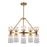 Kuzco Nelly 26" Socket Chandelier, Gold/Clear Ribbed Glass - CH442626BGCR