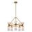 Kuzco Nelly 26" Socket Chandelier, Gold/Clear Ribbed Glass