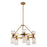 Kuzco Nelly 26" Socket Chandelier, Gold/Clear Ribbed Glass