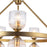 Kuzco Nelly 26" Socket Chandelier, Gold/Clear Ribbed Glass
