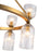 Kuzco Nelly 26" Socket Chandelier, Gold/Clear Ribbed Glass