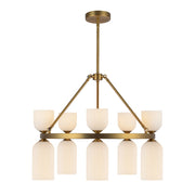 Kuzco Nelly 26" Socket Chandelier, Gold/Glossy Ribbed Opal Glass - CH442626BGGR