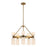 Kuzco Nelly 26" Socket Chandelier, Gold/Glossy Ribbed Opal Glass