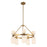 Kuzco Nelly 26" Socket Chandelier, Gold/Glossy Ribbed Opal Glass