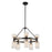 Kuzco Nelly 26" Socket Chandelier, Black/Clear Ribbed Glass