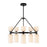 Kuzco Nelly 26" Socket Chandelier, Black/Glossy Ribbed Opal Glass - CH442626MBGR