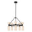 Kuzco Nelly 26" Socket Chandelier, Black/Glossy Ribbed Opal Glass