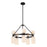 Kuzco Nelly 26" Socket Chandelier, Black/Glossy Ribbed Opal Glass