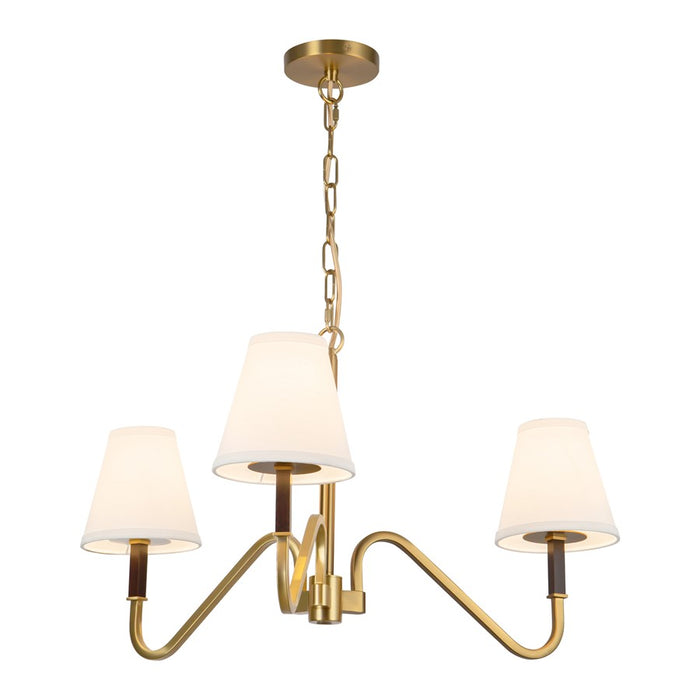Kuzco Sloan 30" Gold Chandelier, Brushed Gold/White Linen - CH445330BGWL