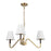 Kuzco Sloan 30" Gold Chandelier, Brushed Gold/White Linen