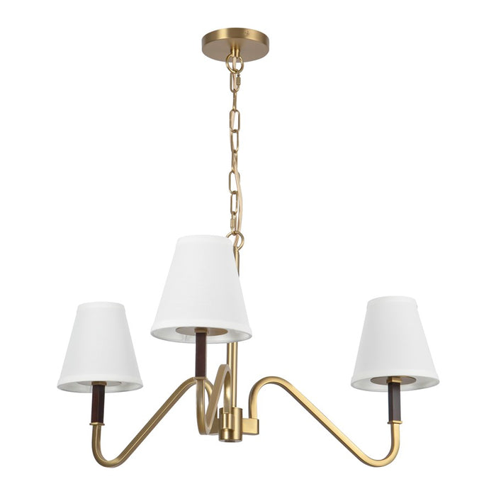 Kuzco Sloan 30" Gold Chandelier, Brushed Gold/White Linen