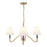 Kuzco Sloan 30" Gold Chandelier, Brushed Gold/White Linen
