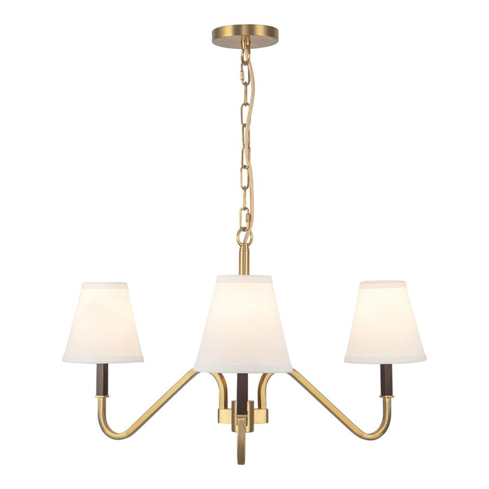 Kuzco Sloan 30" Gold Chandelier, Brushed Gold/White Linen