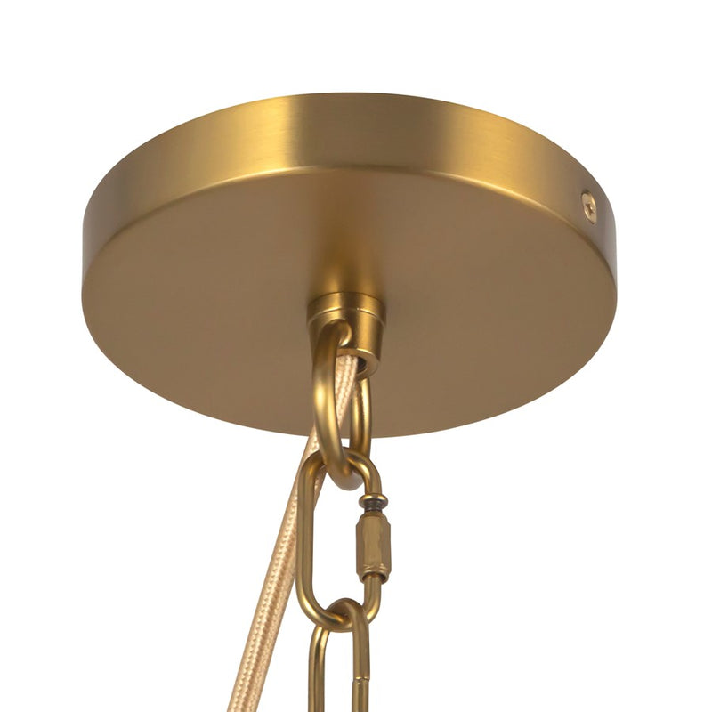 Kuzco Sloan 30" Gold Chandelier, Brushed Gold/White Linen