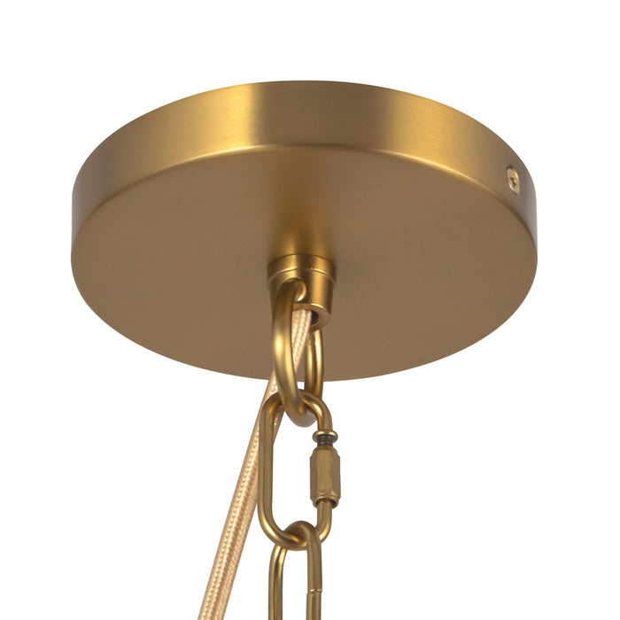 Kuzco Sloan 30" Gold Chandelier, Brushed Gold/White Linen