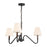 Kuzco Sloan 30" Blk Chandelier, Matte Black/White Linen - CH445330MBWL
