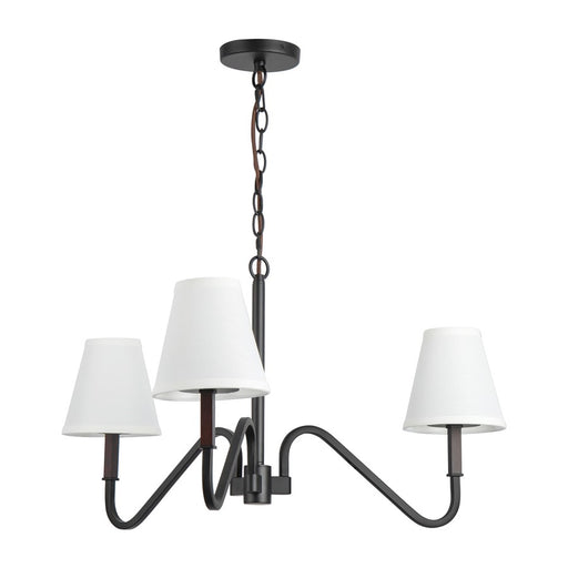 Kuzco Sloan 30" Black Chandelier, Matte Black/White Linen