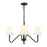 Kuzco Sloan 30" Black Chandelier, Matte Black/White Linen