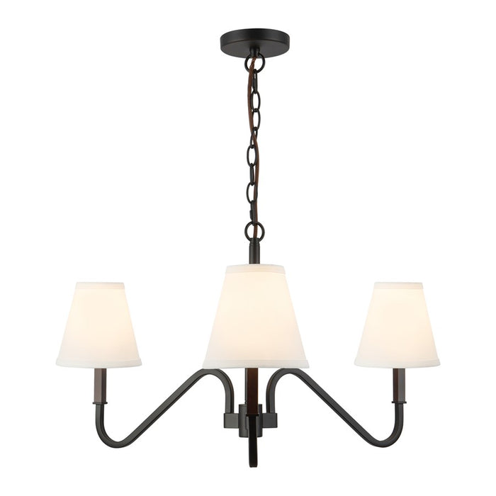 Kuzco Sloan 30" Black Chandelier, Matte Black/White Linen
