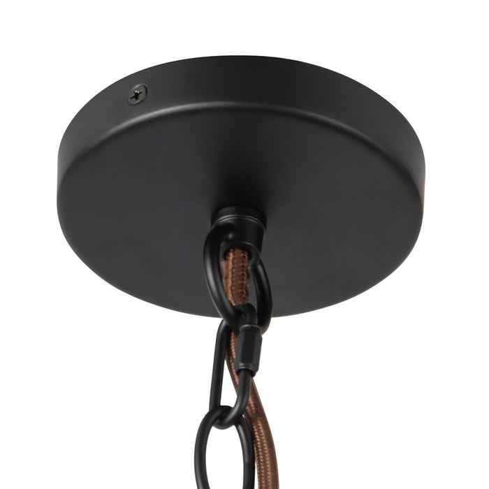 Kuzco Sloan 30" Black Chandelier, Matte Black/White Linen