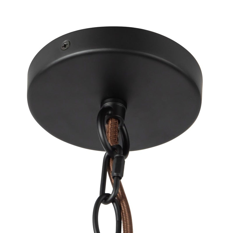 Kuzco Sloan 30" Black Chandelier, Matte Black/White Linen
