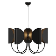 Kuzco Seno 32in 5-Light Chandelier | Matte Black Aluminum and White Cotton Shades | Dining Room & Living Room | 32 x 19 in | Model CH450732MB