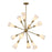 Kuzco Cosmo 39" Socket Chandelier, Gold/Glossy Opal/Fluted Milk