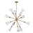 Kuzco Cosmo 39" Socket Chandelier, Gold/Glossy Opal/Fluted Milk