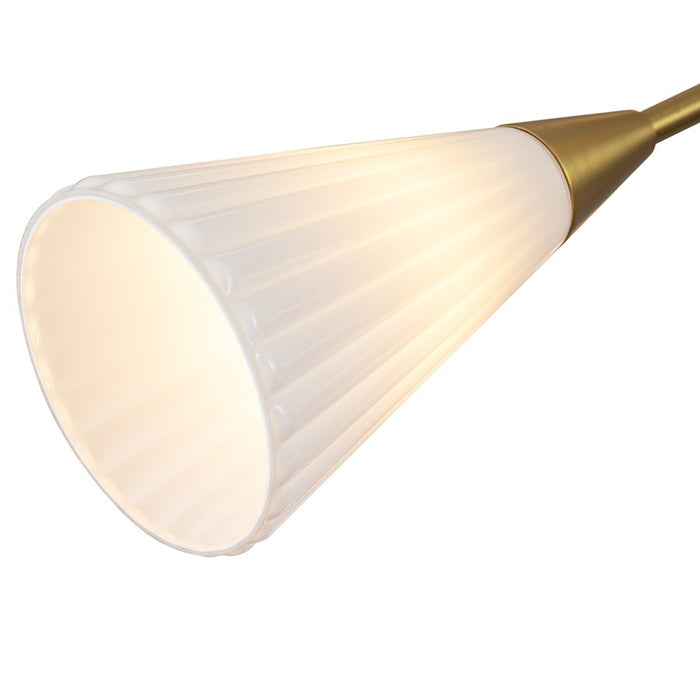 Kuzco Cosmo 39" Socket Chandelier, Gold/Glossy Opal/Fluted Milk