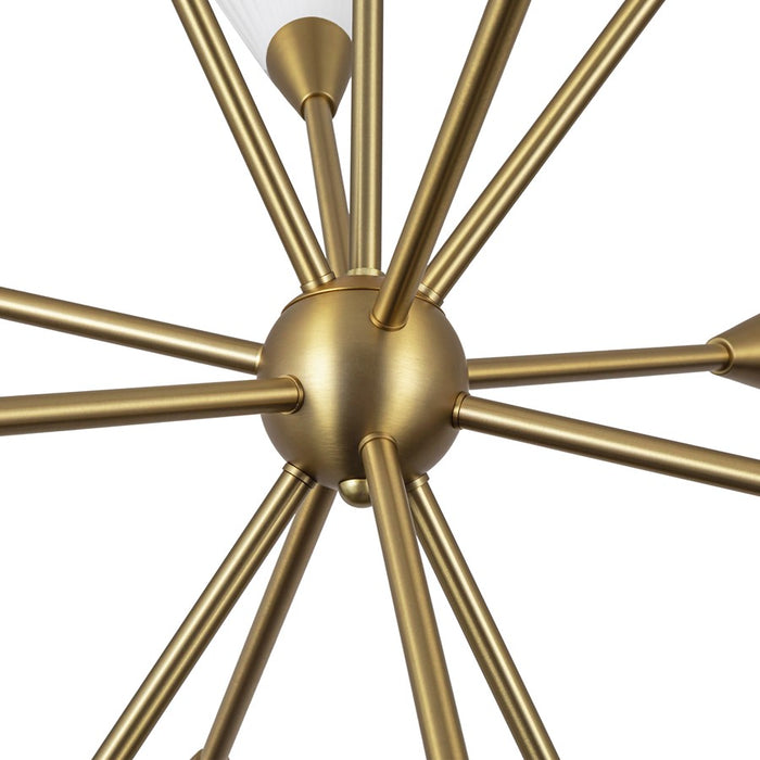 Kuzco Cosmo 39" Socket Chandelier, Gold/Glossy Opal/Fluted Milk