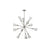 Kuzco Cosmo 39" Socket Chandelier, Nickel/Glossy Opal/Fluted Milk