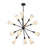 Kuzco Cosmo 39" Socket Chandelier, Black/Glossy Opal/Fluted Milk