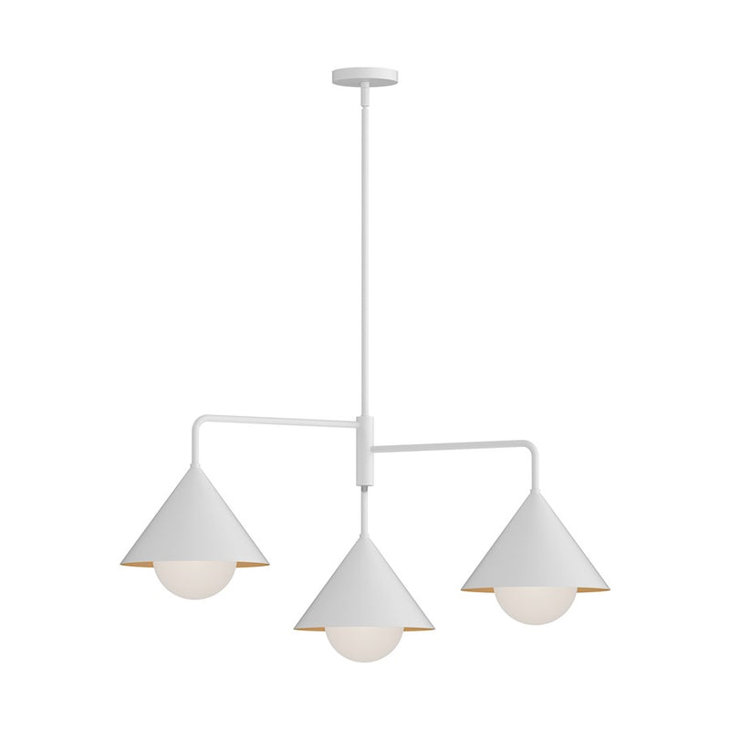 Kuzco Remy 38in 3-Light Chandelier | White and Matte Opal Glass | Dining Room & Living Room | 17.12 x 38 in | Model CH485245WHOP