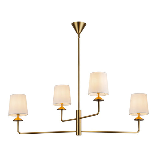 Kuzco Bridgette 45" Socket Chandelier, Gold/White Linen/Linen - CH497445BGWL