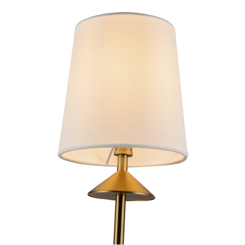 Kuzco Bridgette 45" Socket Chandelier, Gold/White Linen/Linen