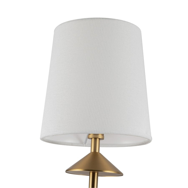 Kuzco Bridgette 45" Socket Chandelier, Gold/White Linen/Linen