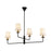 Kuzco Bridgette 45" Socket Chandelier, Black/White Linen/Linen - CH497445MBWL