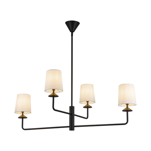 Kuzco Bridgette 45" Socket Chandelier, Black/White Linen/Linen - CH497445MBWL